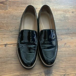 Franco Sarto black patent loafers